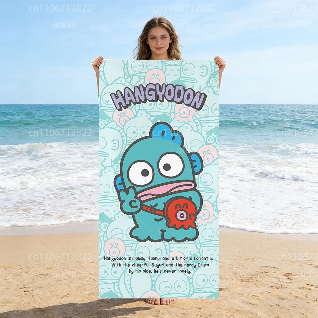 Hangyodon Beach Towel Quick Dry Lightweight Microfiber Bath Towel Pool Swimming Surfing Camping Kids Adults