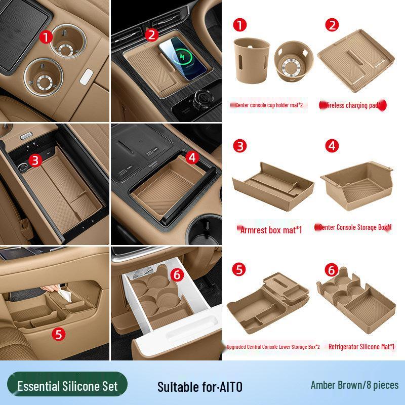 Essential Silicone Mat Set for AITO M7, M8, M9 Interior Decoration - Fits 26 Models