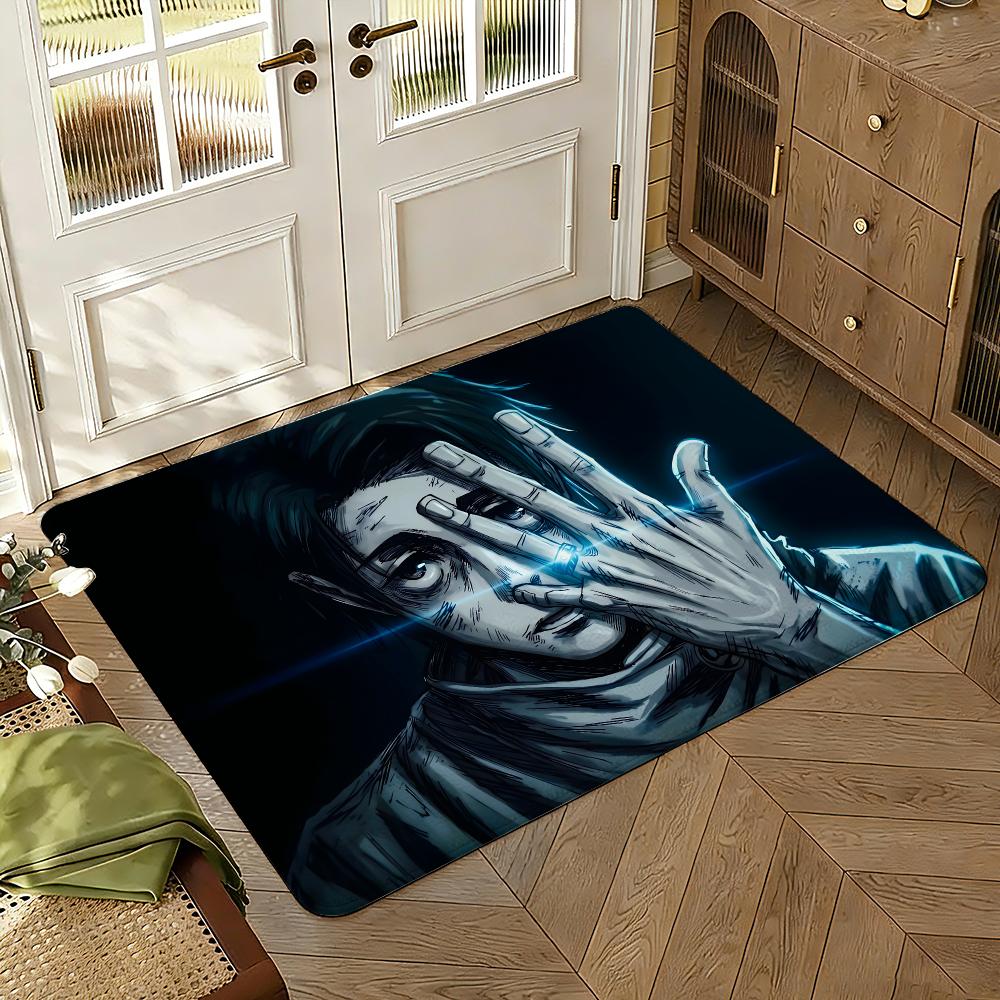 Jujutsu-Kaisens Anime Floor Mat Soft Thickened Absorbent Non-Slip Bedroom Living Room Door Mat Home Decor Flannel Rugs
