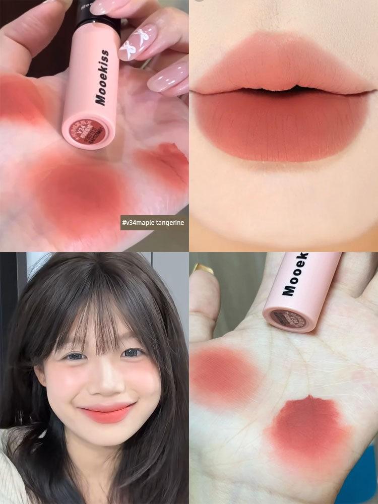 Mooekiss Lip Mud Lipstick Lip Glaze V12 Mooekiss Nude Color Series Low Saturation Matte 2026 Hot Sale