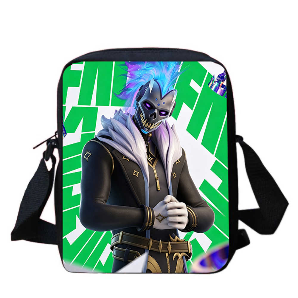 Милая мультяшная сумка через плечо Fortnite, Унисекс, Детская, Возраст 6-14 лет, Портативная, С принтом, Маленькая сумка для повседневного использования, Школы, Путешествий