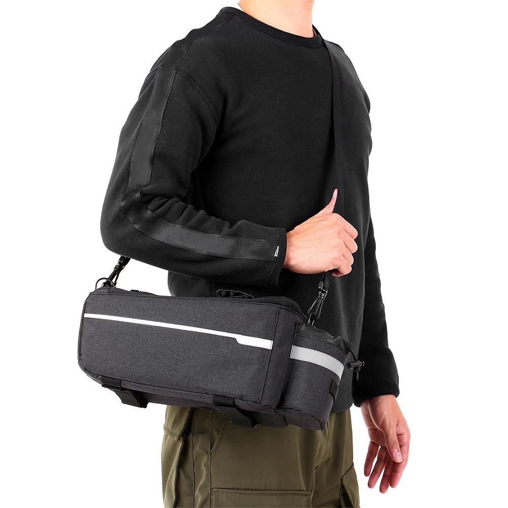 Insulated Bicycle Rear Rack Bag with Reflective Stripes Bike Trunk Bag Bike Rear Seat