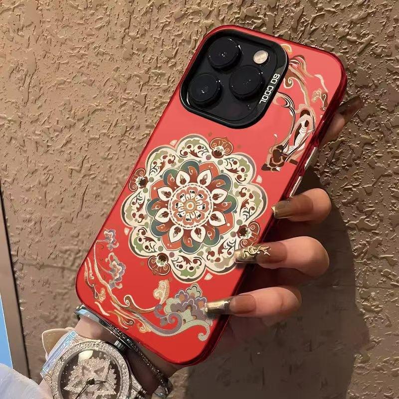 Чехол для мобильного телефона Apple 16promax Guochao iPhone14/13 Новогодний 15plus ретро 11/12 противоударный xr