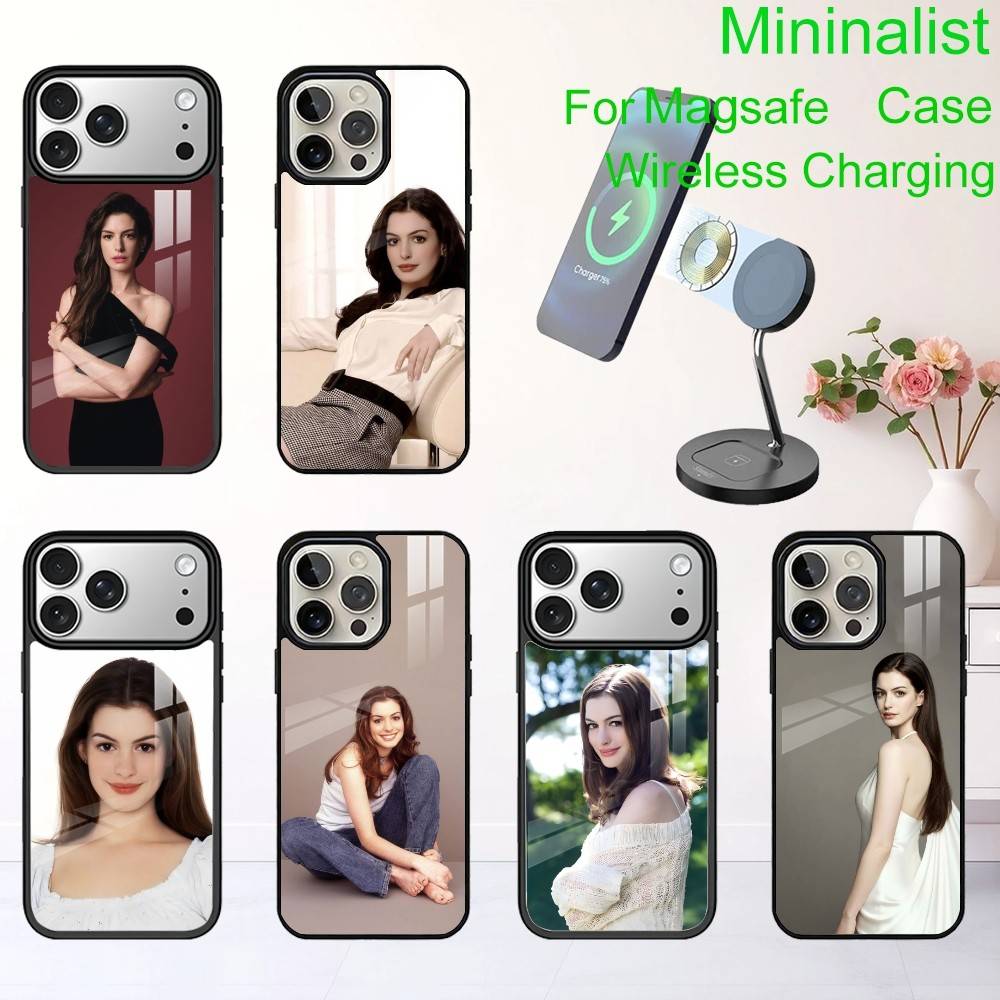 Чехол для телефона Actor Anne H-Hathaway-y Белая Королева для iPhone17,16,15,14,13 Plus,Pro Max Магнитный Для Magsafe Беспроводной Зарядки