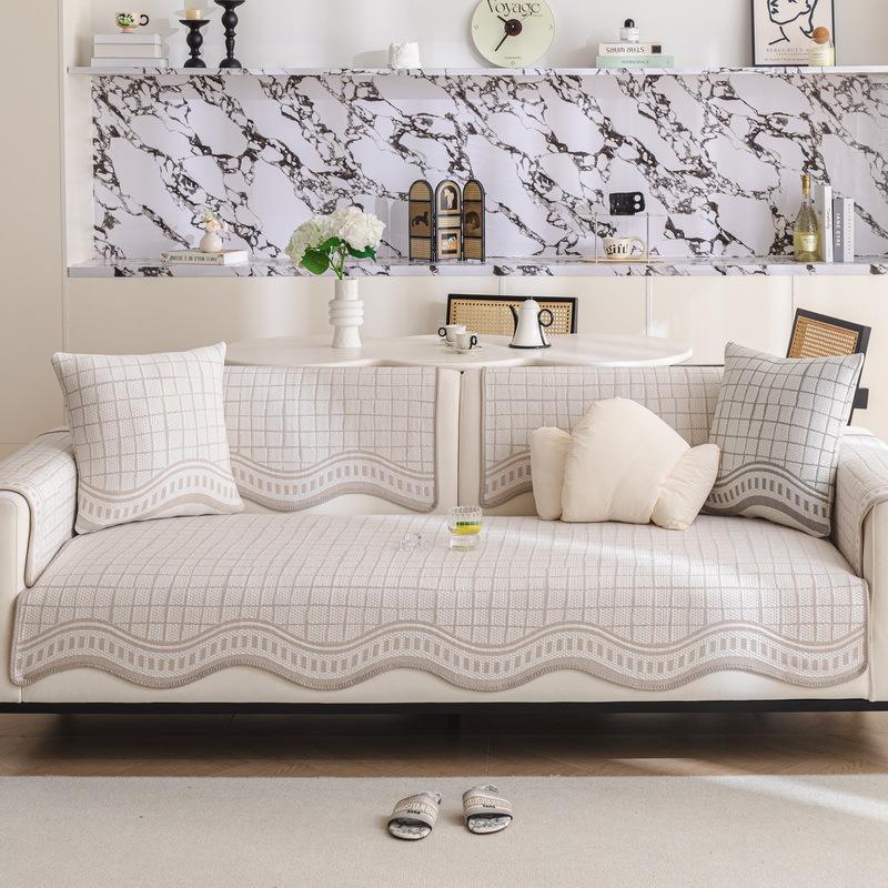 Summer Sofa Cushion New Ice Silk Straight Row Sofa Mat Seat Cushion Advanced Cooling Sofa Cover Cover Cloth
