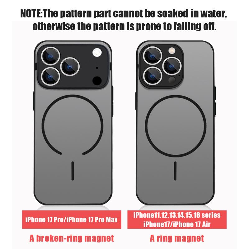 Translucent Matte Magnetic Case For iPhone 17 16 15 Pro 14 13 Pro Max 16e 17e For Magsafe Floral Pattern Hard PC Phone Cover