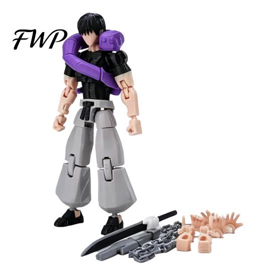 Articulated Anime Toy 3D Printed Character Figure, Movable Joints Action Figure with Accessories, Animation Model Ornament, Collectible Gift for Fans