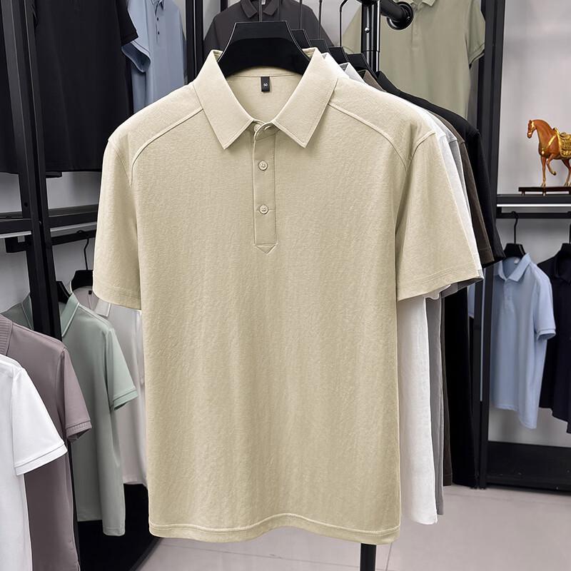 Мужская однотонная рубашка-поло с коротким рукавом в стиле business casual YTMTST7146