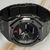 Casio Мужские часы с ЖК-дисплеем и аналоговой индикацией, серия 44 мм, черные, GA-2100-1A1(Watch3--)