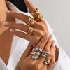 Ingemark Minimalism Hollow Water Droplet Curved Surface Rings Women Punk Simple Metal Irregular Chic Knuckle Ring Couple Jewelry