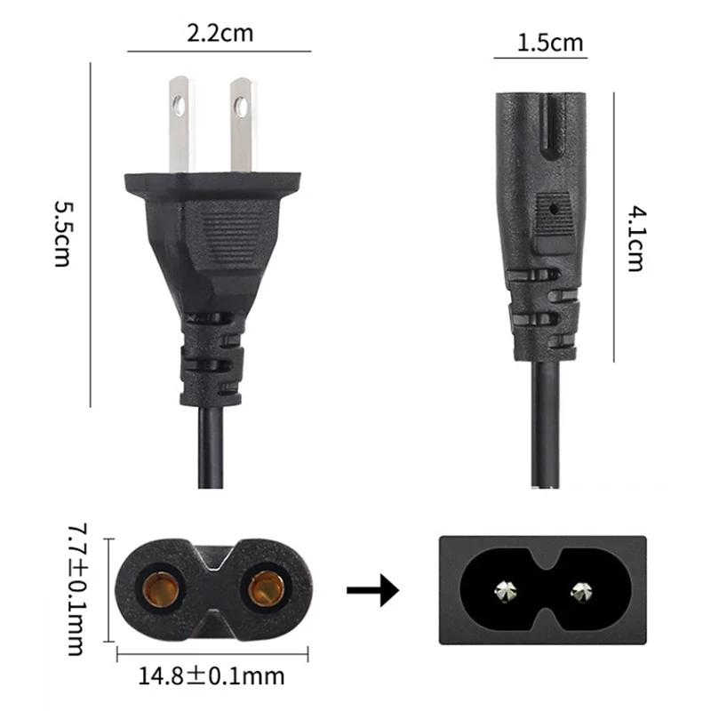 Кабель питания переменного тока 2pin IEC C7 Figure 8 Cable 1.5m EU AU UK US Power Plug для Dell LG Asus Samsung Notebook TV Printer Xbox One X PS4