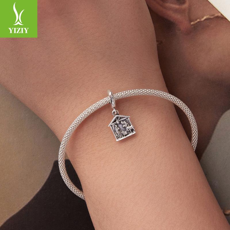 S925 Sterling Silver Birth Day Pendant Jewelry Accessories Personalized Retro Bracelet Beads