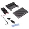 Aluminum Alloy Cooling Case Heat Dissipation Enclosure with Fan for Raspberry Pi 4 B ModelGrey