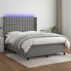 VidaXL Slat Bed Base with Mattress and LED, Upholstered Bed, Double Bed, Adult Bed for Interior Bedroom, 3138638
