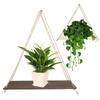 Premium Wood Swing Hanging Rope Wall Mounted Floating Shelves –Plant Flower Pot