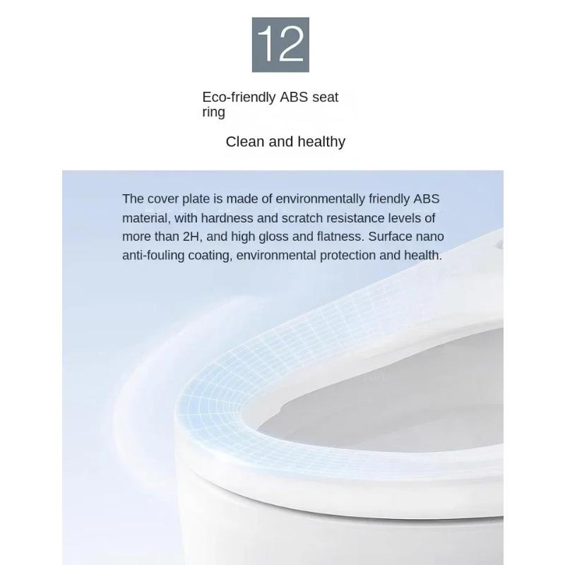 Ecofresh Square Smart Toilet Seat Cover - Electronic Bidet with Heating, Cleaning & Drying for Bathroom