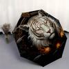 Elegant White Tiger Art Print - Luxury HomeDecor PosterUmbrella, Portable 3-Fold Compact Umbrella for Men & Women Gift