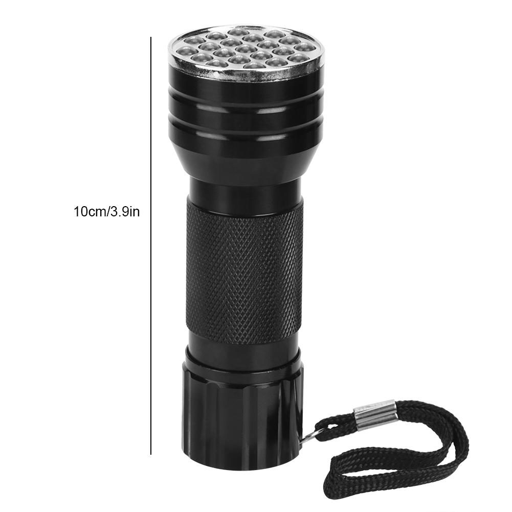 Ультрафиолетовый 21 светодиодный фонарик из алюминиевого сплава, мини-фонарик для скорпионов и домашних животных