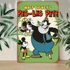 [2D Flat] Vintage Cartoon Character Pigg-Leg Pete Metal Tin Sign - 30.48x20.32 cm, Rustic Wall Art, Perfect for Bar, Cafe, Livin