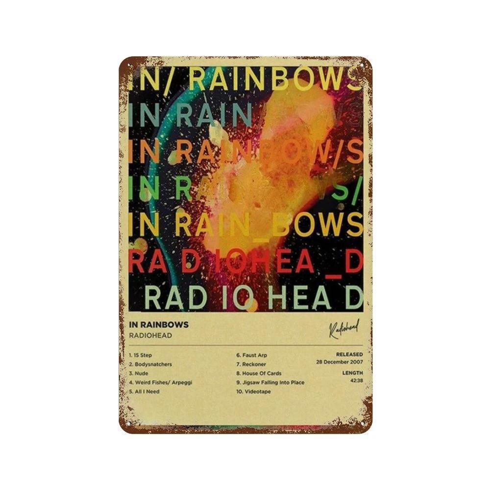 Рок-группа Radiohead Music Art Poster Ретро Металлическая жестяная вывеска Винтажная табличка для дома, комнаты, бара, клуба, мужской пещеры, кафе, декор настенные тарелки