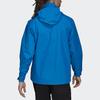 Adidas Solid Color Logo Print Hooded Jacket Men Jacket Blue HA2305