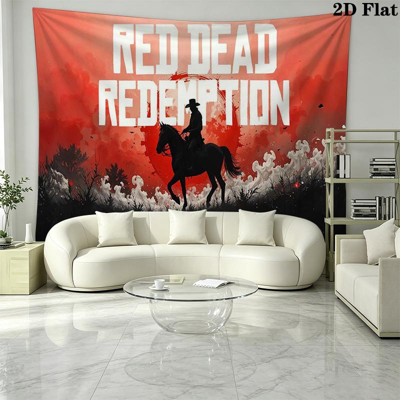 Игровой настенный гобелен RDR2 Эстетичный настенный подвес Печатная ткань Одеяло Декоративные гобелены для спальни гостиной Домашний декор