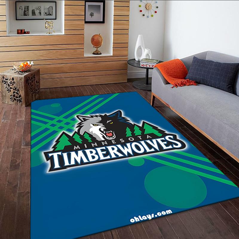 Timberwolves Logo Carpet, Kitchen Rugs, Yoga Mat, Non-Slip Mats, Rug for Bathroom, Living Room bedroom, Camping Rugs Christmas Gift