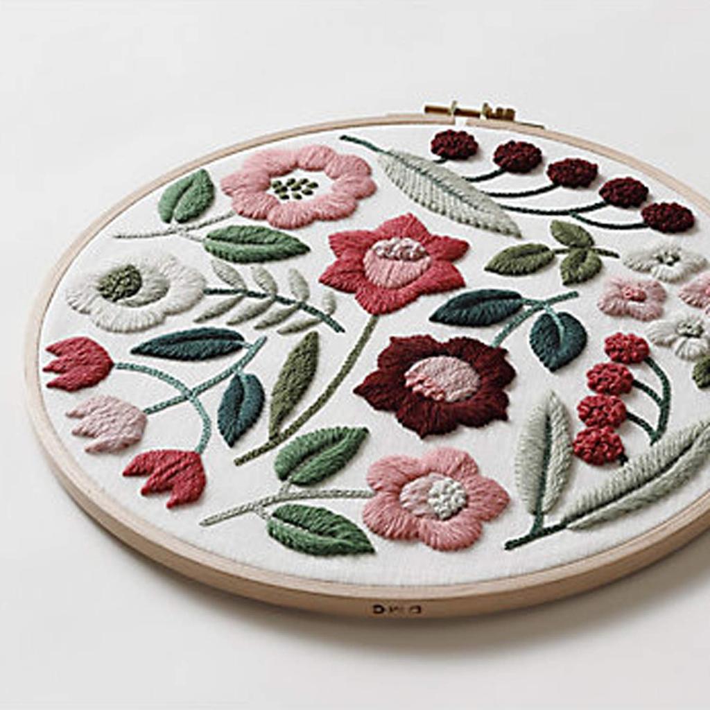 Набор для вышивания DMC Yumiko Higuchi, 3 стежки из шерсти, ботанический набор «Цветок», розовый сад, диаметр 25 см, объем. DMC-JPT37