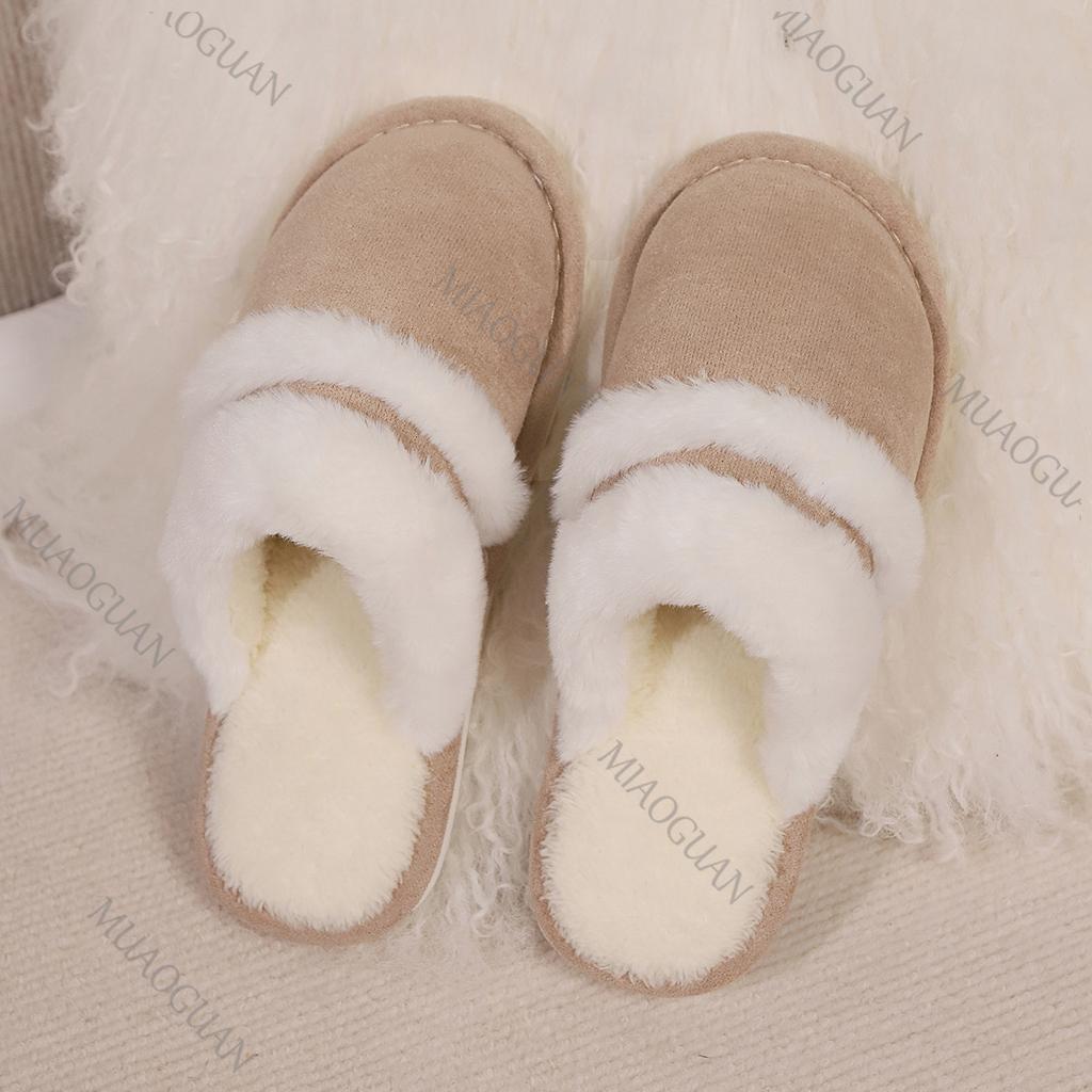 Fashion Women Winter Warm Ful Slippers Women Slippers Couple Home Slippers Indoor Plush Size Casual House Flat Bottom Slides Shoes