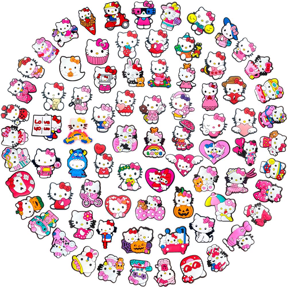Одиночная штука Мультяшные мягкие резиновые ПВХ подвески для обуви Hello Kitty - Набор из 83 штук для DIY Подарочный набор