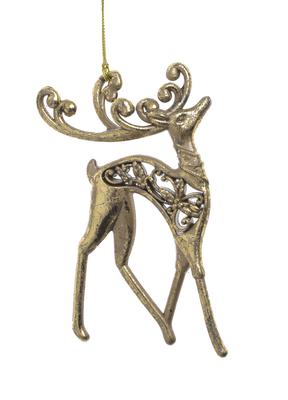 Christmas Pendant - Golden Reindeer Deer 12cm | 9CAN9357_GLD