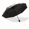 Cherry Blossom Skulls: Unique Floral & Skeleton Art DesignUmbrella, Portable 3-Fold Umbrella for Men & Women,Christmas Gift ES290