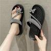New Summer Crystal Bow Women Slippers Fashion Platform Flats Shoes Open Toe Sandals Slides Designer Dress Mujer Zapatillas 2024