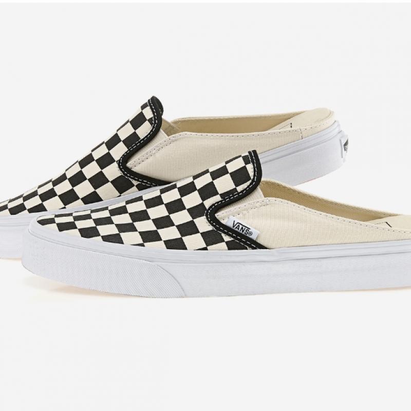 Vans Classic Slip On Mules   Checkerboard Black White Vn0004kteo1   Checkerboard  Black White