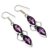 Аметист Драгоценный камень 925 Стерлинговое серебро Подарок Ювелирное изделие Серьга 2.09"