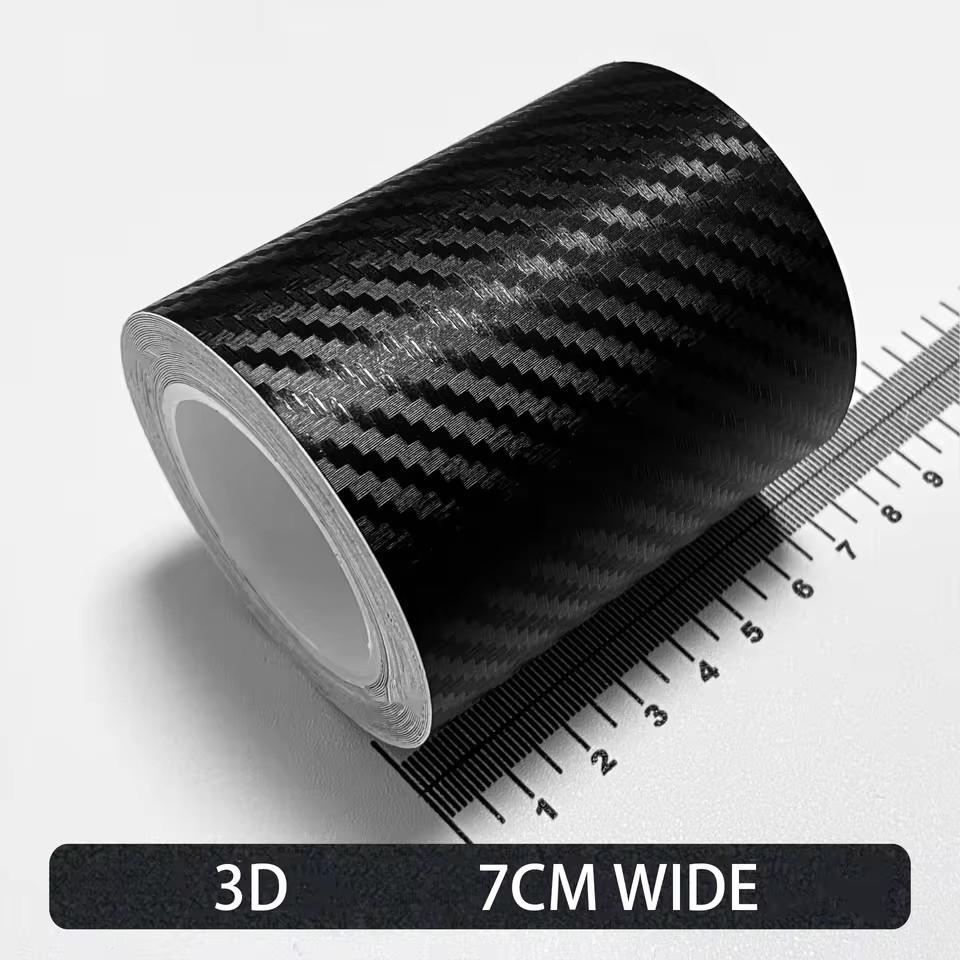 MOBIDEA 3D Карбоновая пленка для декора автомобиля - Матово-черная Самоклеящаяся Защитная виниловая пленка Рулон Длина 1M-10M, Ширина 3см-10см