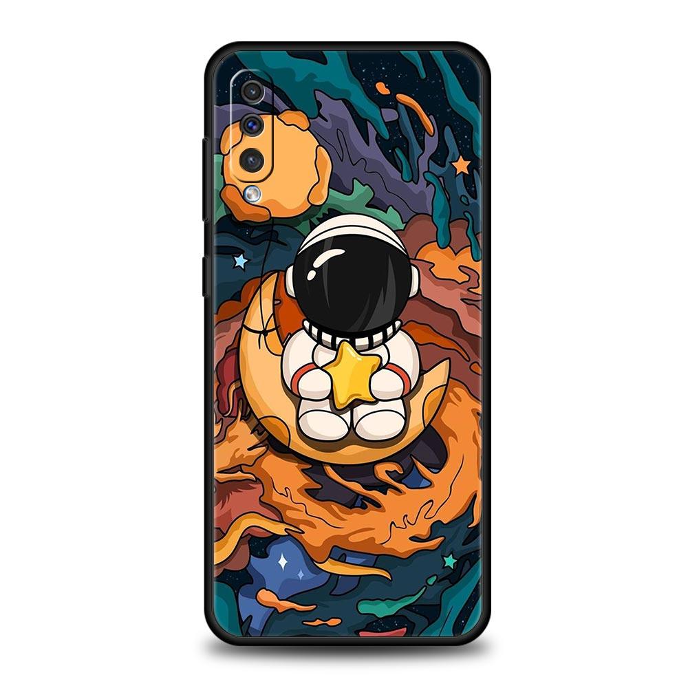 Мультяшный милый чехол-космонавт для телефона Samsung Galaxy A56 A36 A26 A16 A34 A24 A42 A22 A20 A12 A40 A30 A10 5G Мягкий чехол-бампер из ТПУ