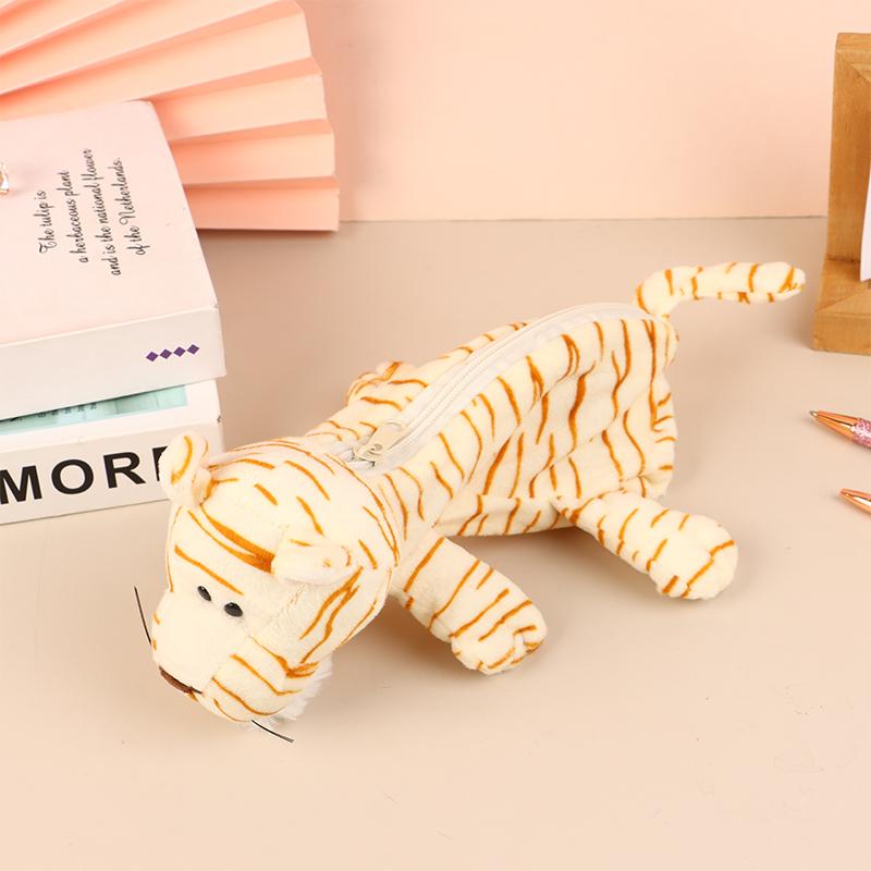 Мультяшный пенал для животных, лев, тигр, медведь, плюшевая кукла, ручка, сумка, косметичка, настольная сумка для хранения, школьные принадлежности, канцелярская коробка