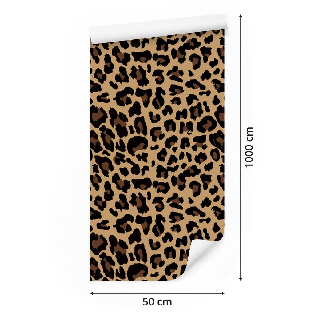 Animal Skin Wallpaper Gold, Ochre, Rust and Black 50x1000