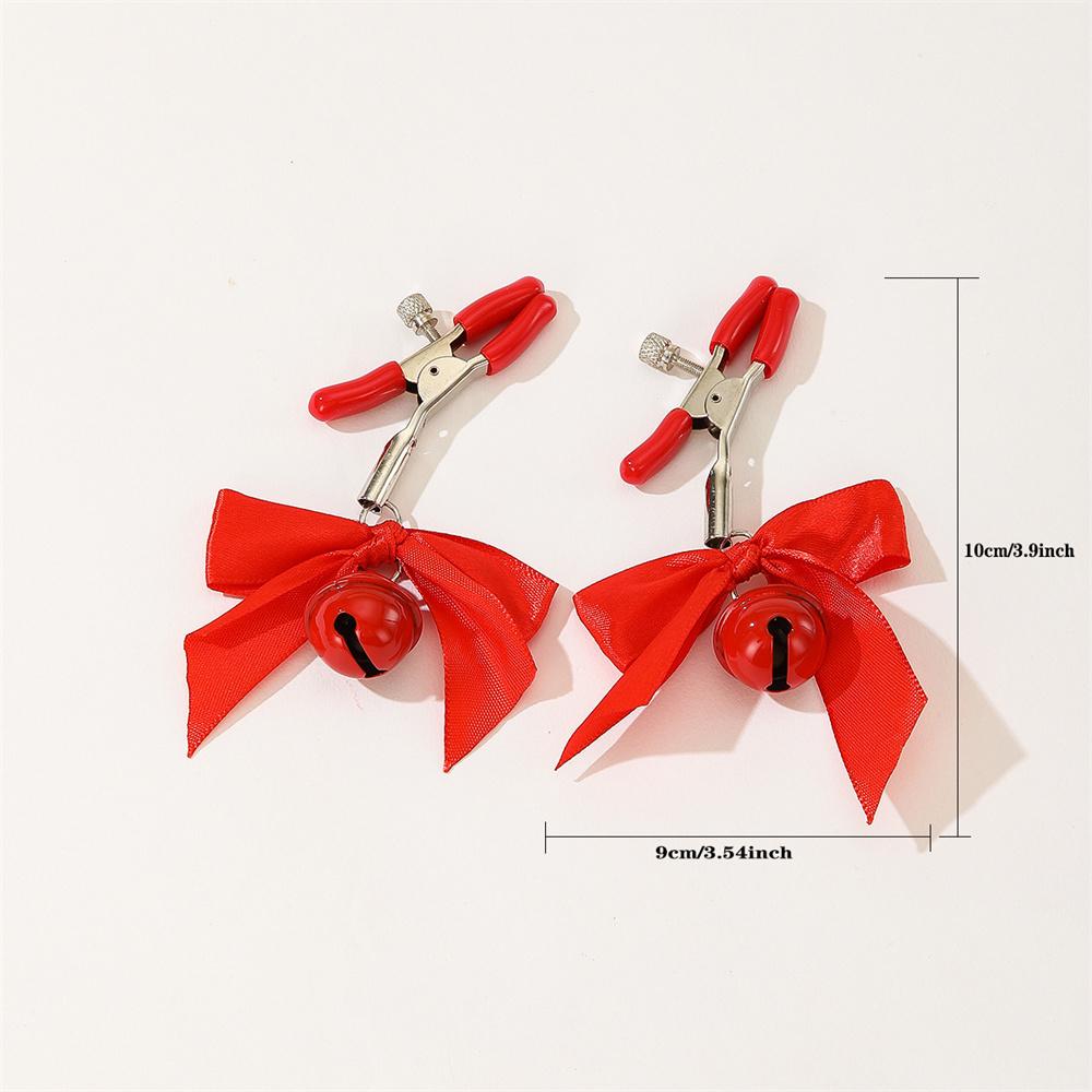 4 Colors Sexy Bow Adjustable Nipple Clamp Breast Bdsm Small Bell Adult Fetish Flirting Teasing Sex Toys For Couples