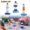 3-Pack Nautical Ocean Lighthouse Sculpture Micro Landscape Beacon Tower Ornaments Figurines Aquarium Landscape Ornaments