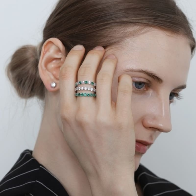 ozel [Custom Made]Silver925 Starlight CZ Ring ES131R