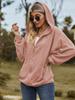 2024 Autumn\Winter Fashion Women's Coat Long Sleeve Loose Hooded Jacket With Zipper Lantern Sleeve Solid Color Women's Clothings