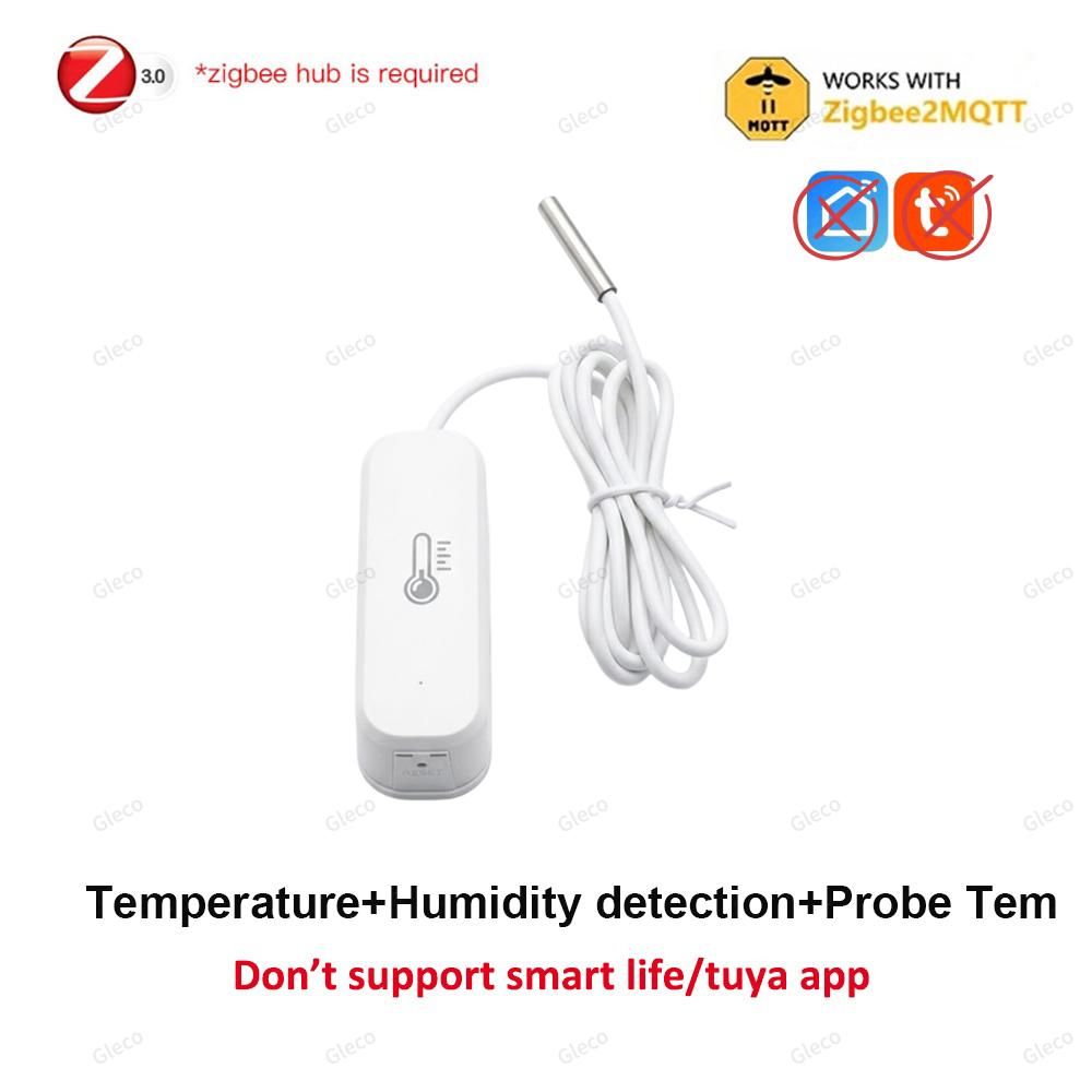 Умный термометр-гигрометр Zigbee с зондом, датчик температуры жидкости для бассейна, холодильника, морозильной камеры, для 2MQTT TUYA Smart Life