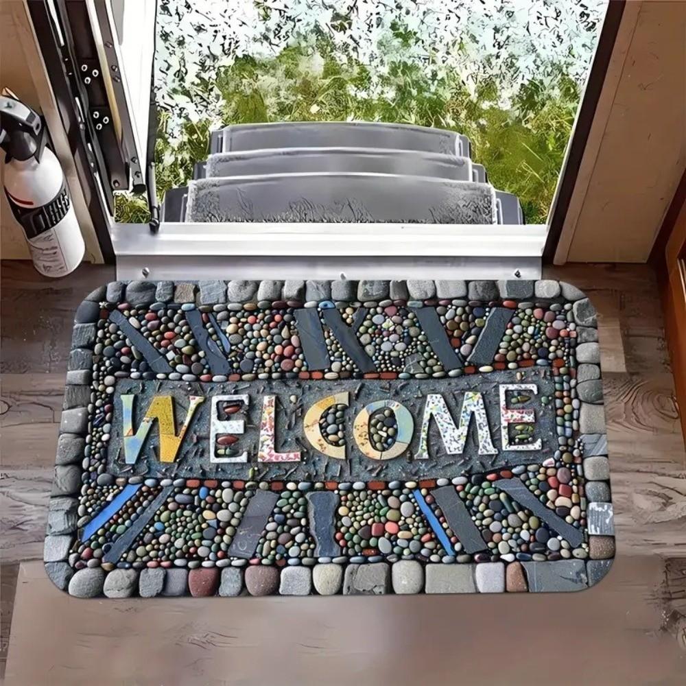 Rectangle Camping Van Welcome Mat Non-Slip Entrance Rugs Durable Door Mat Outdoor Camping