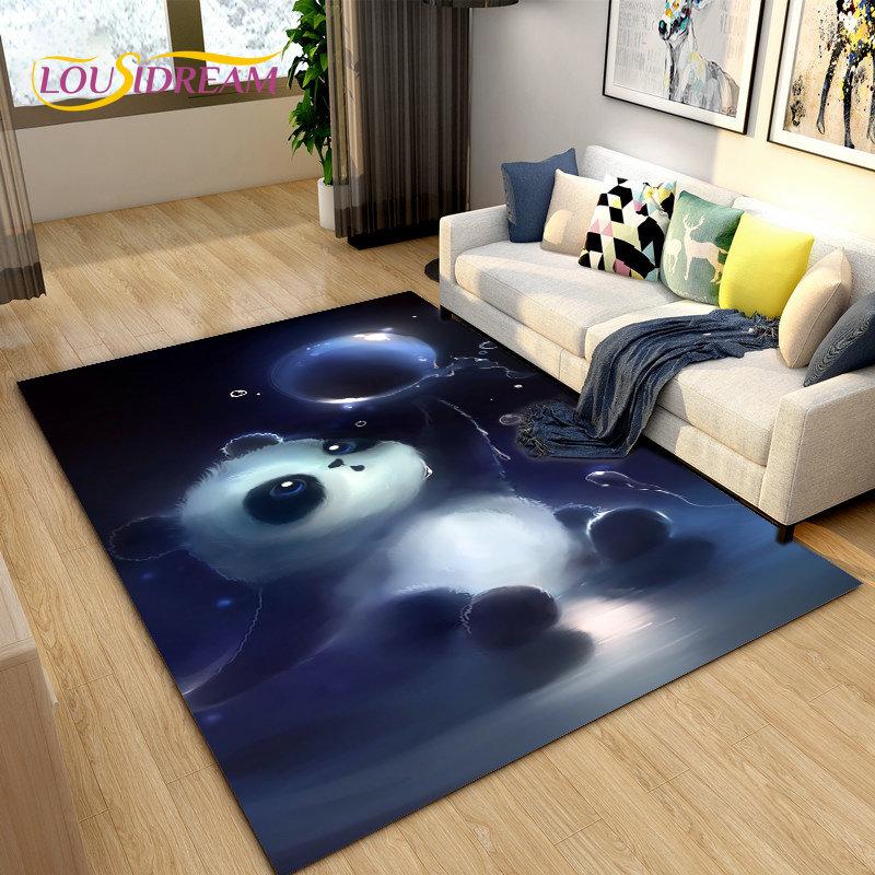 3D Cartoon Cute Panda Area Rug,Carpet Rug for Living Room Children's Room Decoration,Kid Play Crawl Soft Non-slip Floor Mat Gift