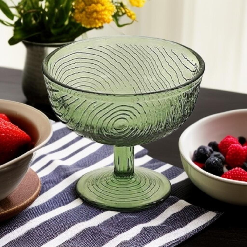 300ML GLASS CUP FOR ICE CREAM DESSERT DESSERT SALAD BOWL glass GREEN