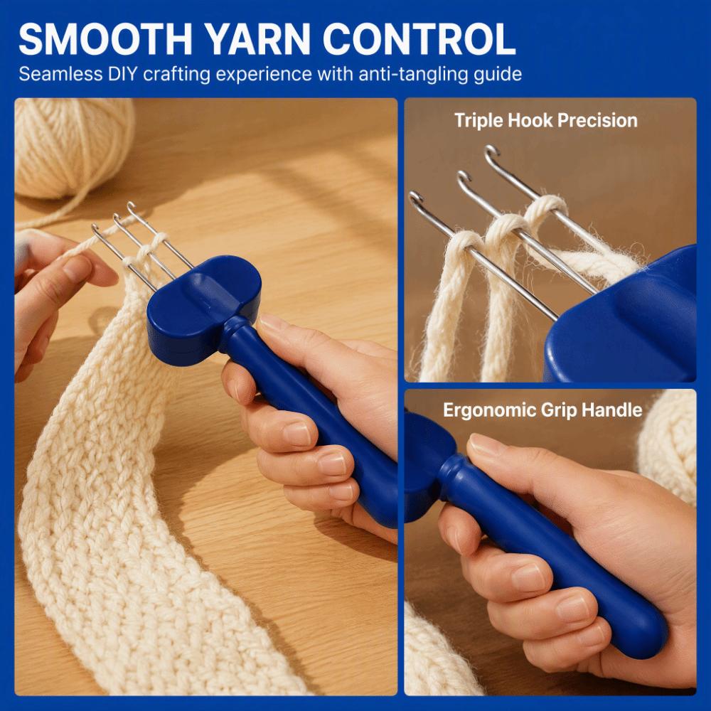 3/4 hooks Cord Knitting Tool ABS Knitting Edging Tool Practical DIY Craft Crochet Home