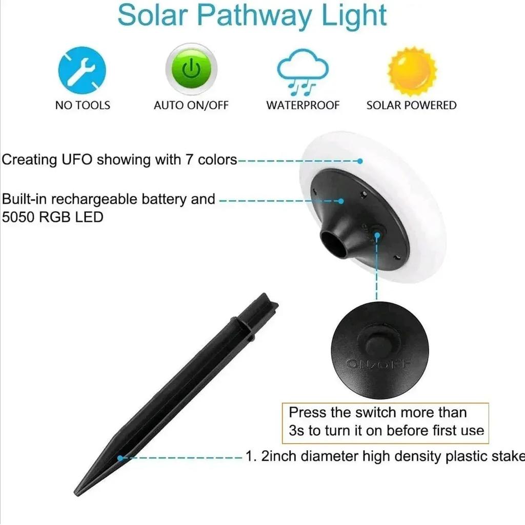 Светодиодный солнечный светильник для газона, семь цветов, излучающих атмосферу, украшение сада, дворовый светильник, водонепроницаемый уличный напольный светильник для виллы