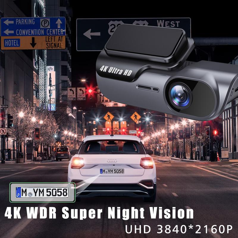 UHD 4K 3840*2160P Автомобильный видеорегистратор WIFI Видеорегистратор Камера Видеорегистратор Видеорегистратор Черный ящик 24-часовой мониторинг Ночное видение